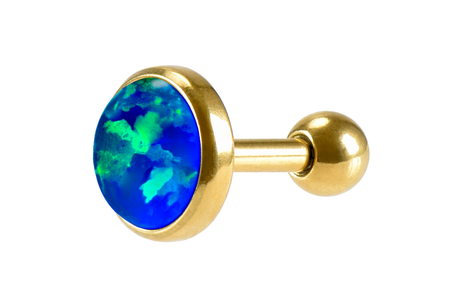 Chirurgenstahl Ohrpiercing SYNTHETISCHER OPAL ++SALE++